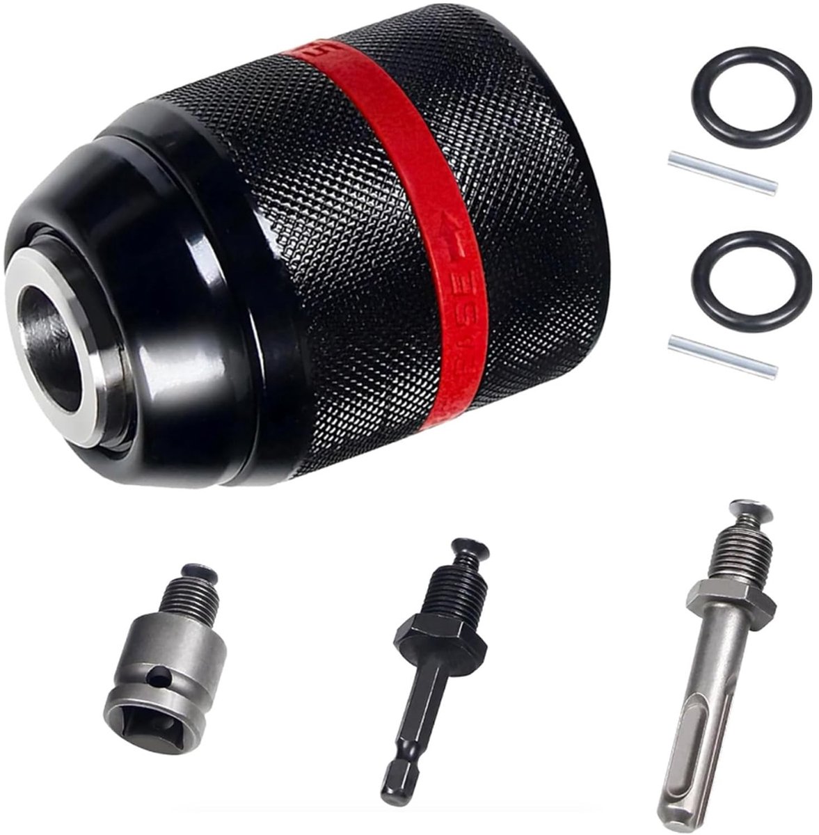 Snelspanboorkopset met SDS-Plus, 1/4" zeskant & 1/2" vierkante adapter, 1/2"-20 UNF schroefdraad (1,5-13 mm), incl. - ShopVlot
