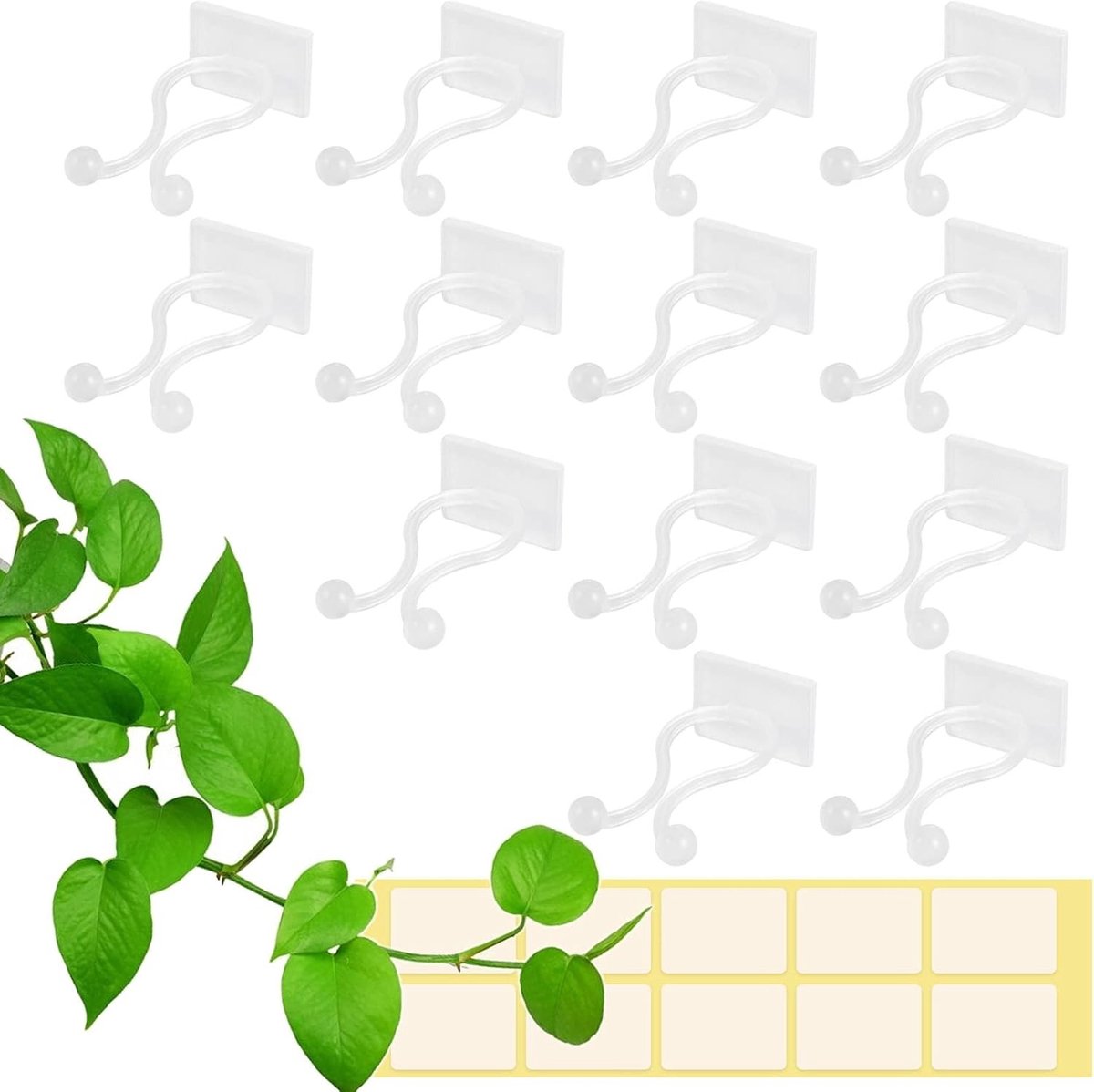 100 Stuks Zelfklevende Plant Clips voor Klimplanten, Ondersteuning voor Tuinplanten, Wandbevestiging en Plant Haakjes voor Groene Groei