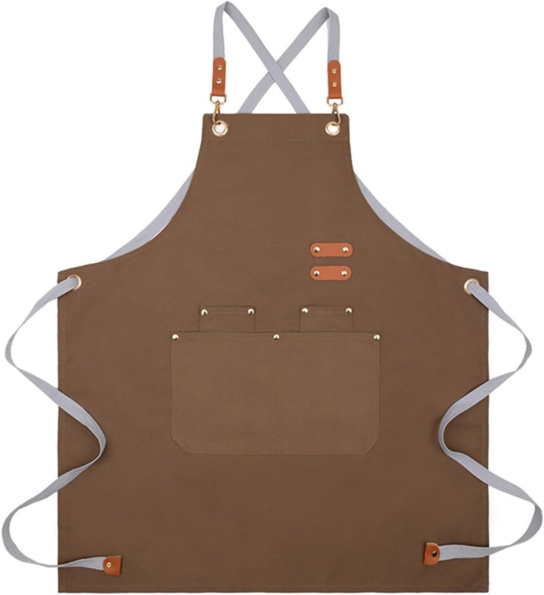 Werkschort met 4 zakken - waterdicht canvas - verstelbare kruisband - ideaal voor de keuken - ShopVlot