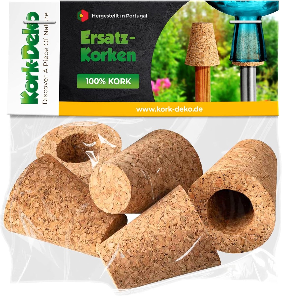 Rose Ball Corks Suitable for Lauscha Glass Set of 5 Cork Set for Rose Ball Rod Replacement Garden Balls Cork for - ShopVlot