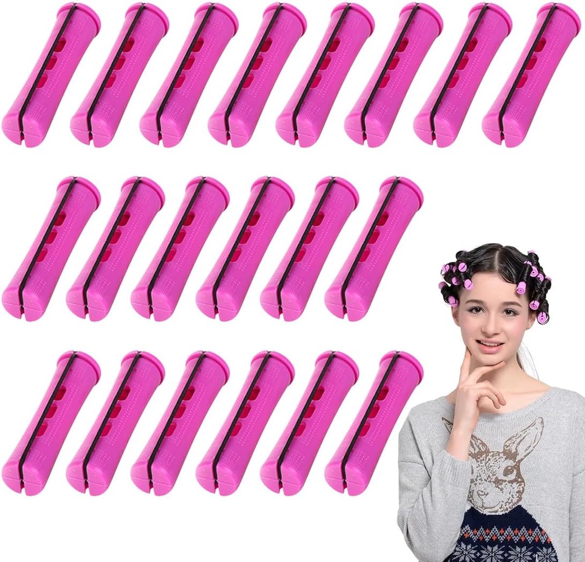 Haarkrullers 20pcs - Lange plastic staafjes - Eenvoudig in gebruik - Voor thuis of salon - ShopVlot