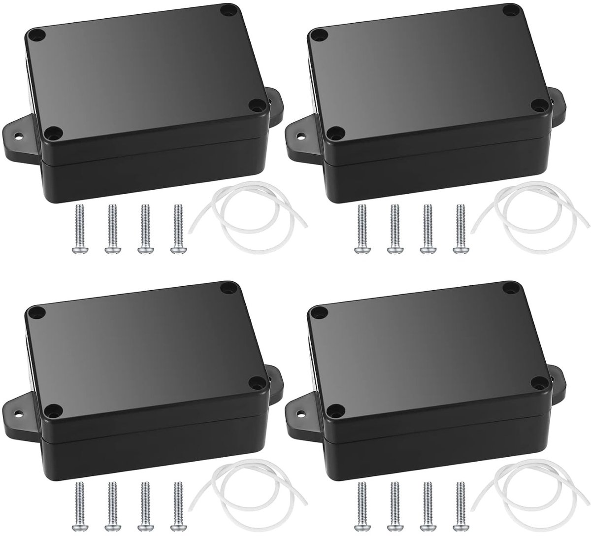 Set van 4 Waterdichte Junction Boxen IP65 voor Buiten, Elektronische Projectdozen, Kunststof Behuizing, 83 × 58 × 34 mm, Ideaal voor Elektrische Toepassingen