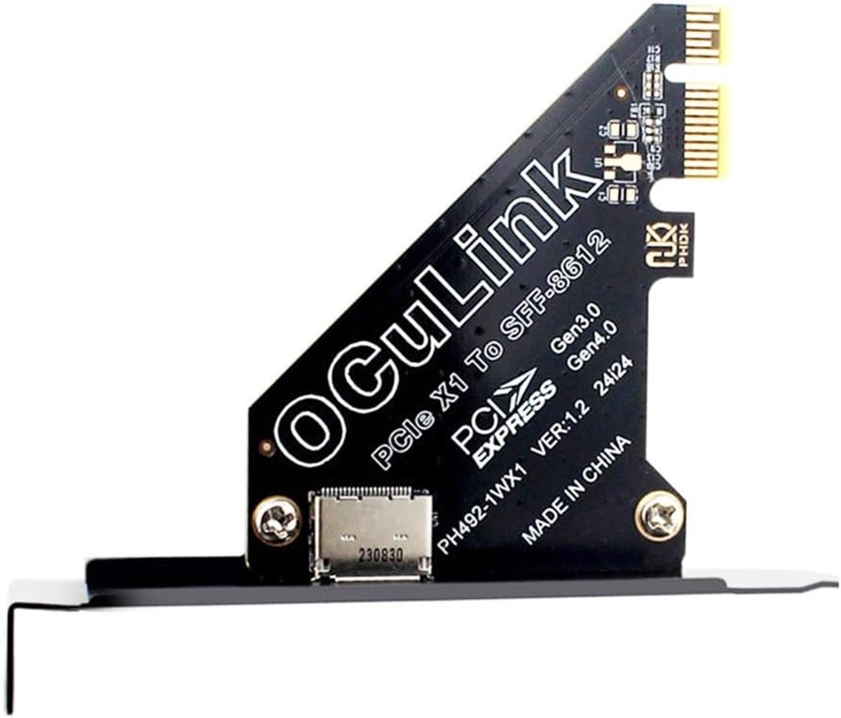 Adapter PCI-Express 4.0 PCIE 1x to Oculink SFF-8612 SFF-8611 host card for U.2 SSD eGPU external graphics card dock - ShopVlot