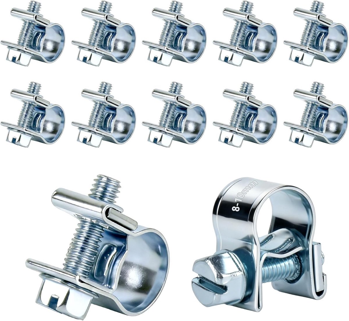 Set van 10 Mini Slangklemmen 8-10mm, Verstelbare Slangklemmen voor Tuin en Auto Gebruik