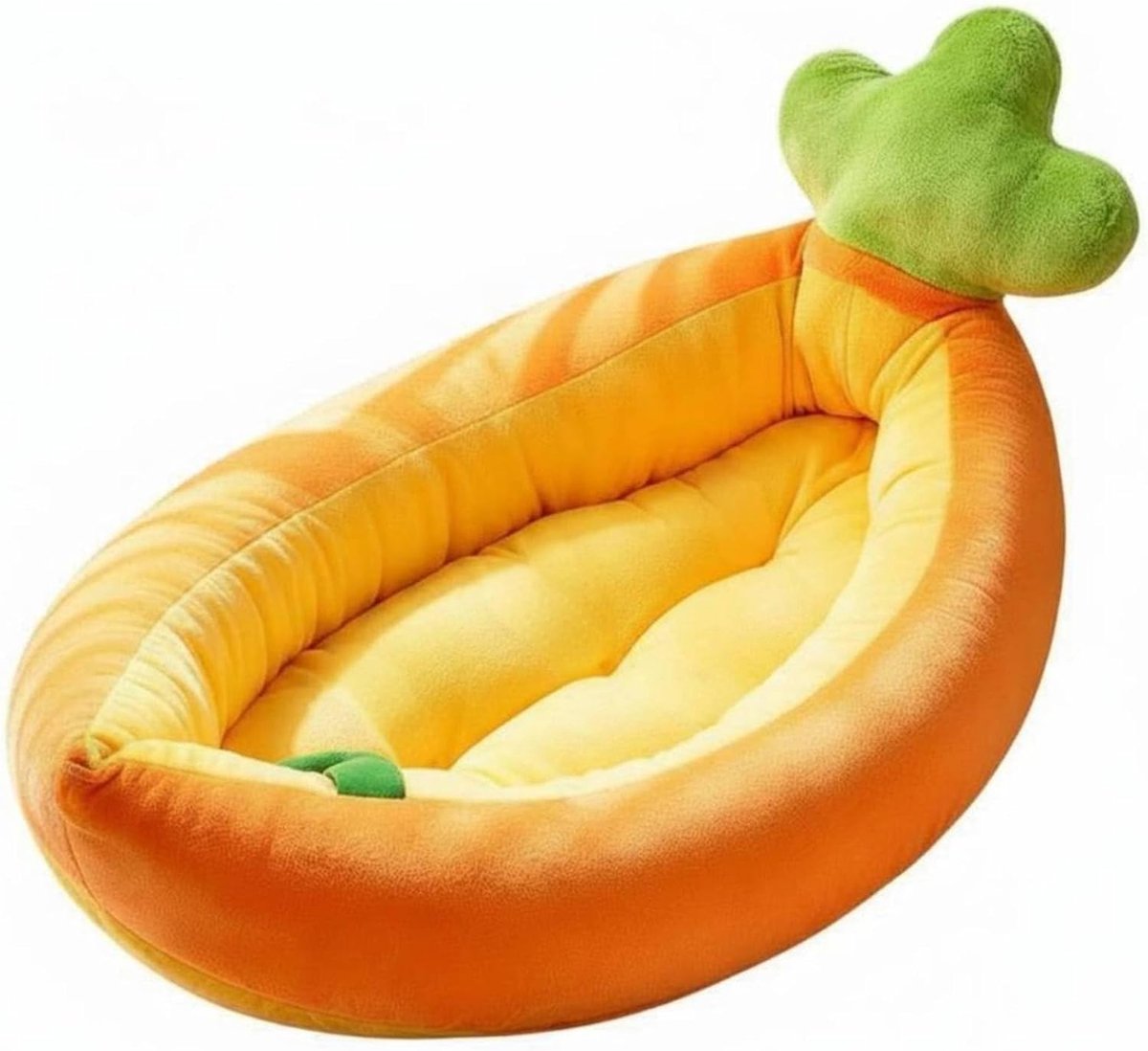 Wortel Kattenmand – Zachte Pluche Kattenmand en Hondenmand – Warme Rustplek met PP-Katoenvulling en Afneembaar Ligkussen – Voor Katten en Kleine Honden – Oranje – 75 × 45 cm – 1 Stuk