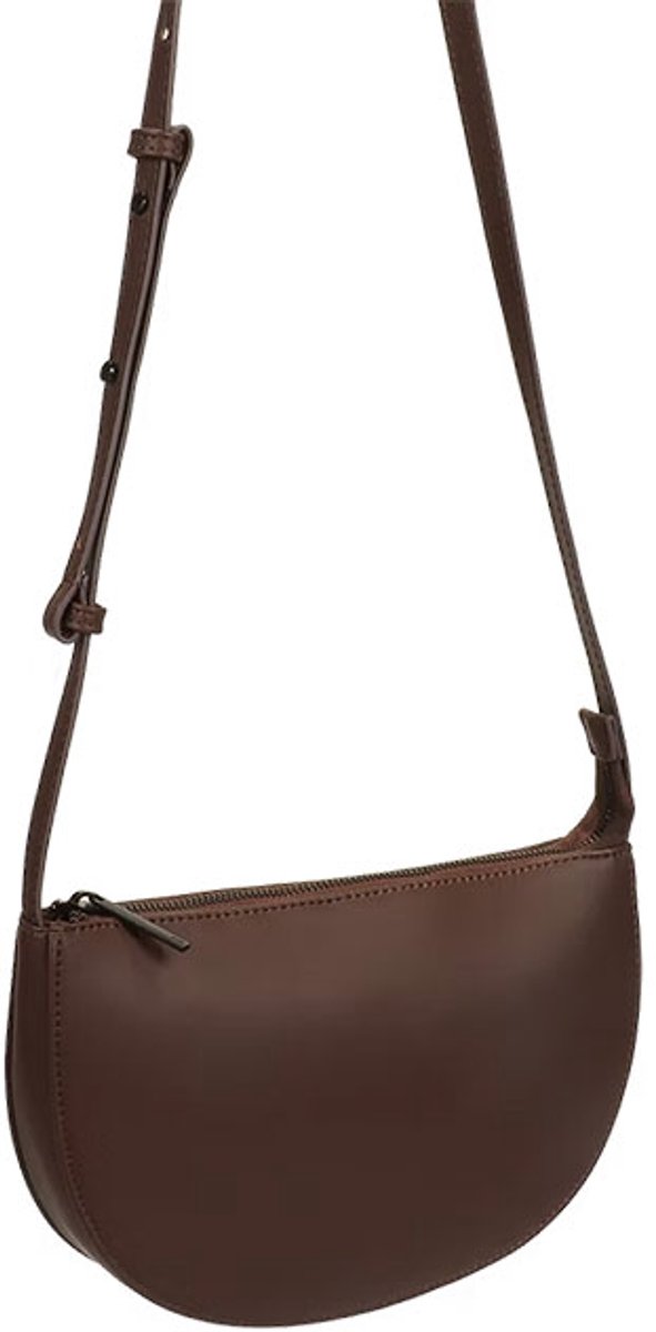 Monk and Anna - Farou half moon bag - Schoudertas Dames | Dark Wood - 25x4x16 cm