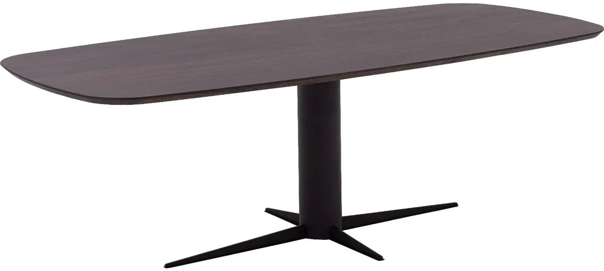 Goossens Levi Eettafel - Hout - 240 x 76 x 110 cm - Ovaal - bruin