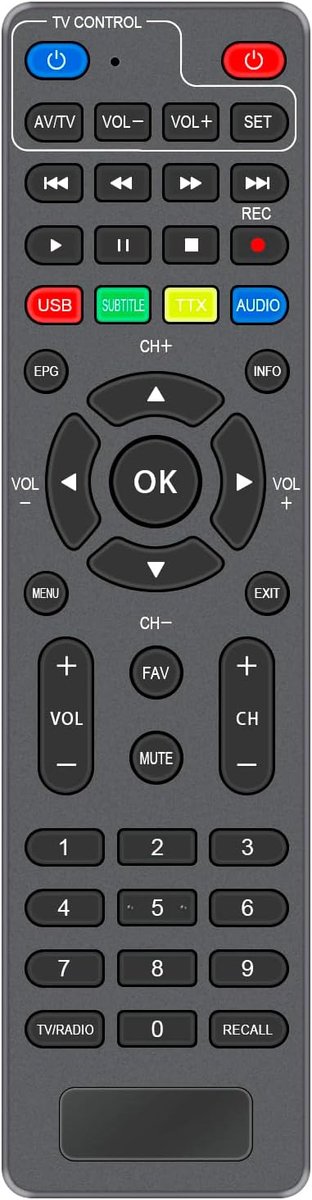 AULCMEET Remote Control, New Replace Universal Remote Control 363739 fit for Techly Digital Terrestrial Decoder IDATA - ShopVlot