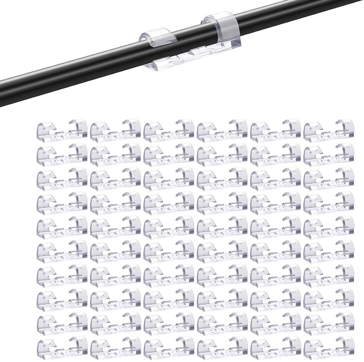 Cable Clips, Self Adhesive Cable Management Clips, Cable Organizers Sticky Wire Clips Cord Holder for TV PC Laptop - ShopVlot