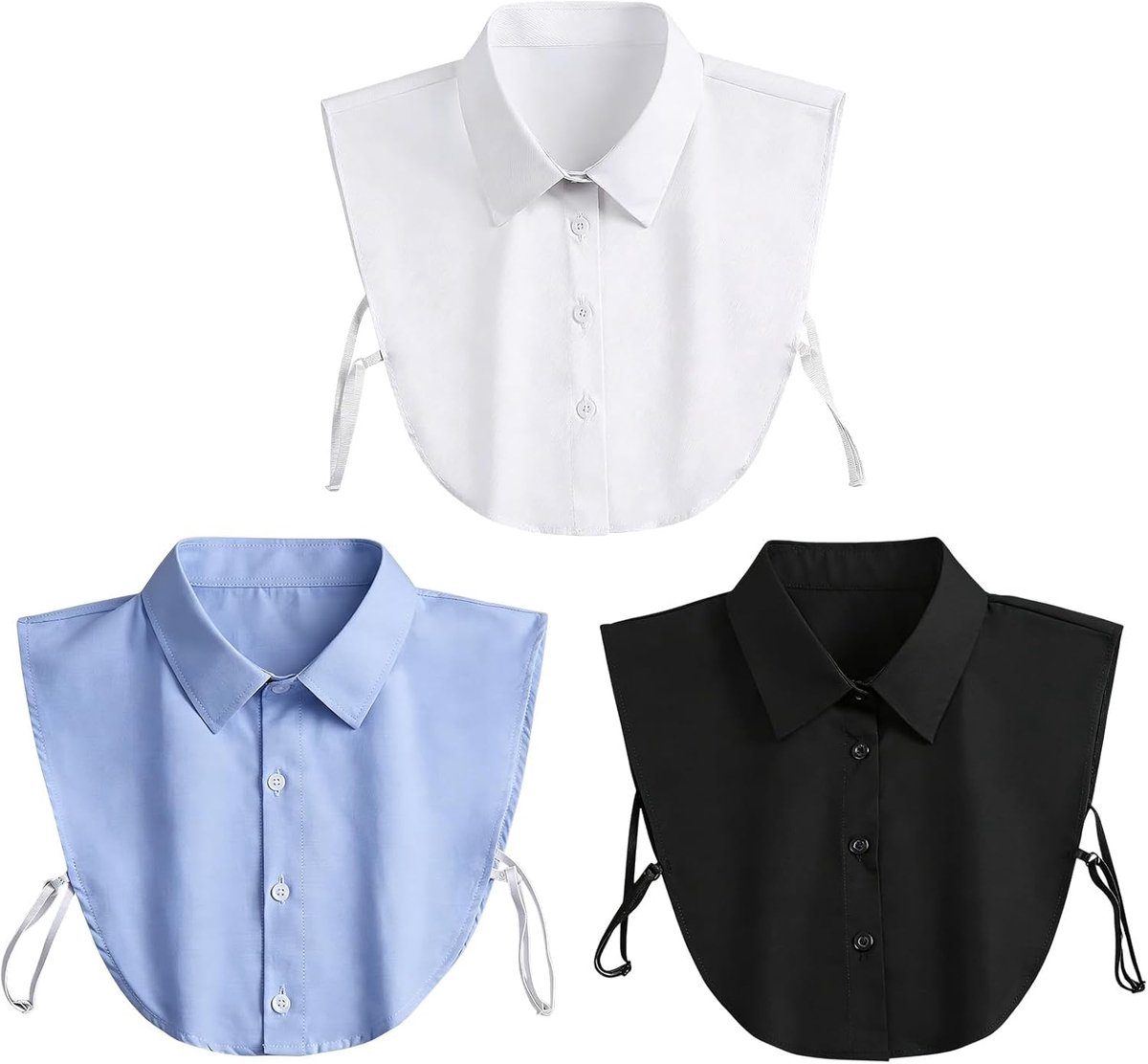 Shirtkraag Inleg voor Mannen - 3 Stuks - Zwart Blauw Wit - Verhoog je Kraagstijl - ShopVlot
