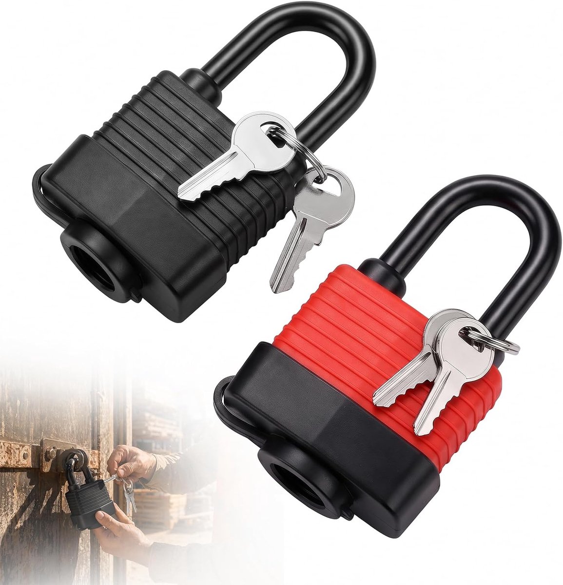Hangslot weerbestendig 96x49mm - robuust veiligheidsslot - waterdicht - ideaal voor tuindeur of hek - ShopVlot