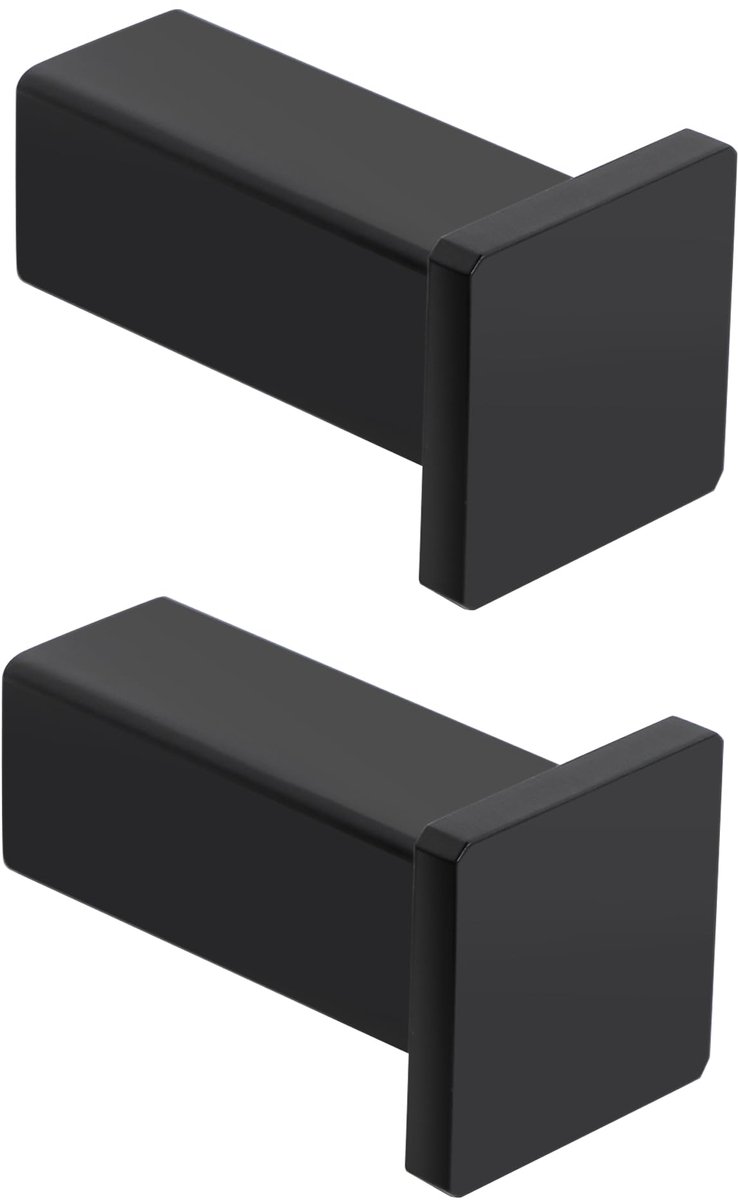 SAYAYO 2 Stuks Handdoekhaken van Roestvrij Staal Kledinghaken 45mm Wandhaken voor Badkamer Slaapkamer Keuken, Zwart - ShopVlot