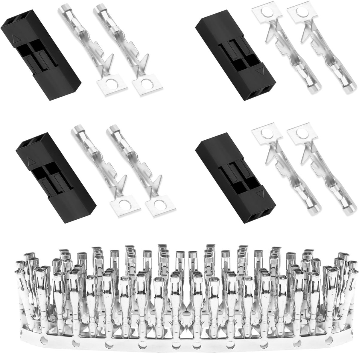 Pzsmocn 50 Sets for DuPont 2.54 mm Pitch 2-Pin Female Adapter Cable Connector Accessories. 150 Pieces 2.54 mm Pitch - ShopVlot