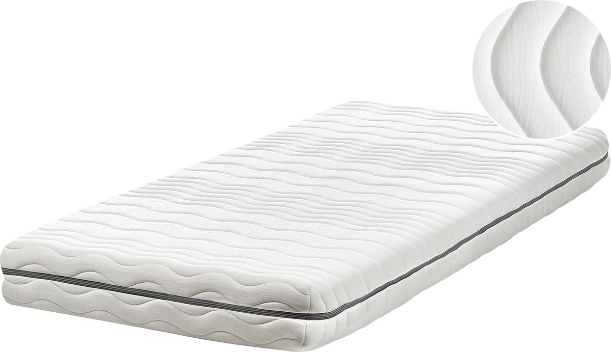 Beliani SERENITY - Traagschuimmatras - Wit - 90 x 200 cm - Traagschuim