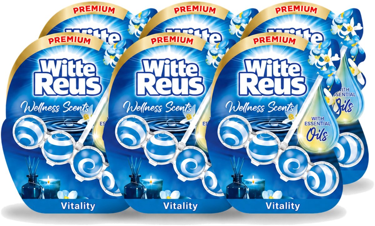 6 x Witte Reus - Wellness Scents Toiletblok - Vitality - 1 Toiletblok - Voordeelverpakking - 6 stuks