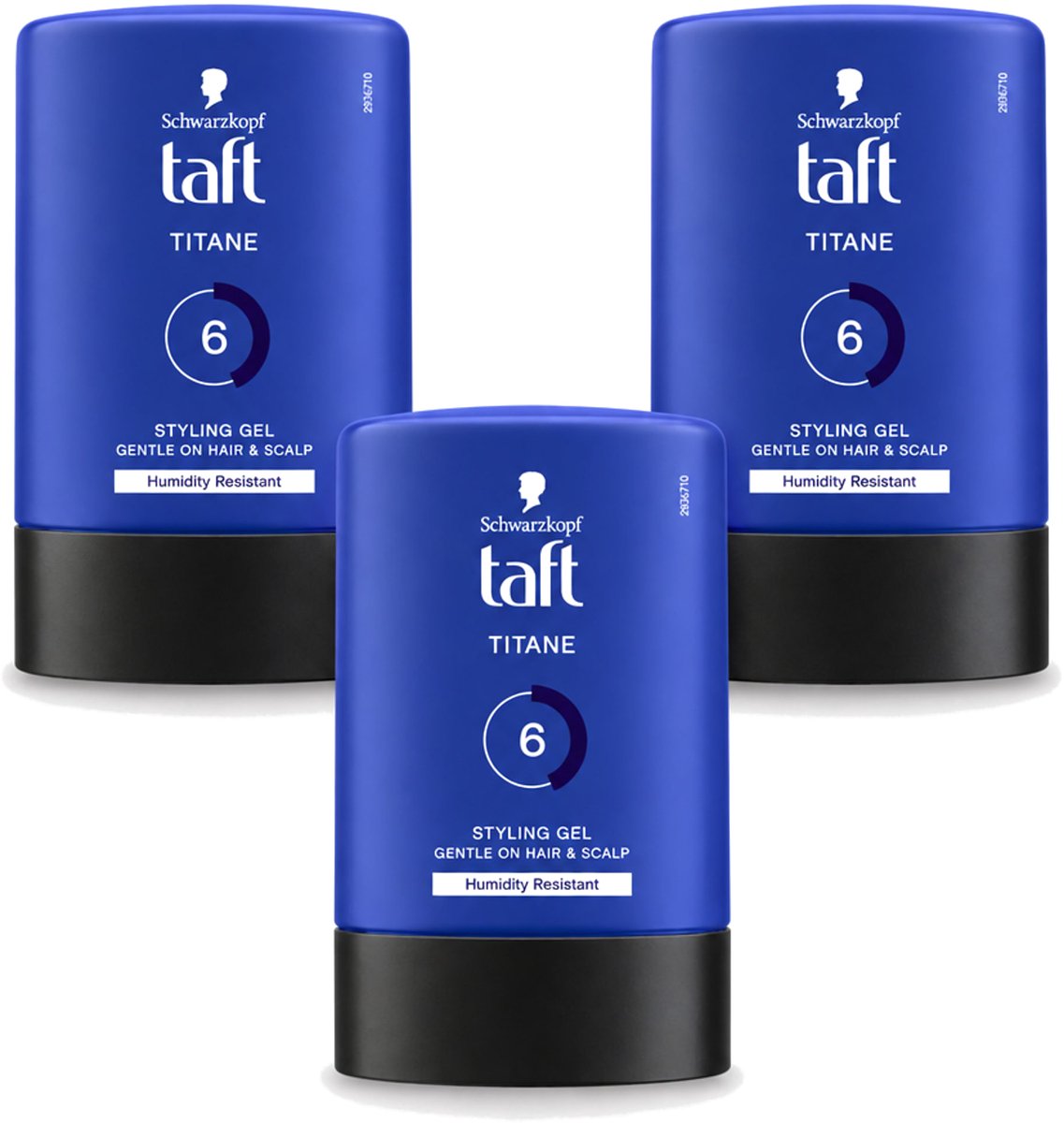 3 x Taft - Titane 6 - Styling Gel - Krachtige fixatie - 300 ml - Voordeelverpakking - 3 stuks