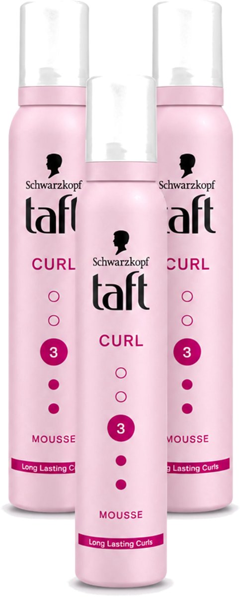 3 x Taft - Haarmousse - Curl 3 - Gedefinieerde krullen - 200 ml - Voordeelverpakking - 3 stuks