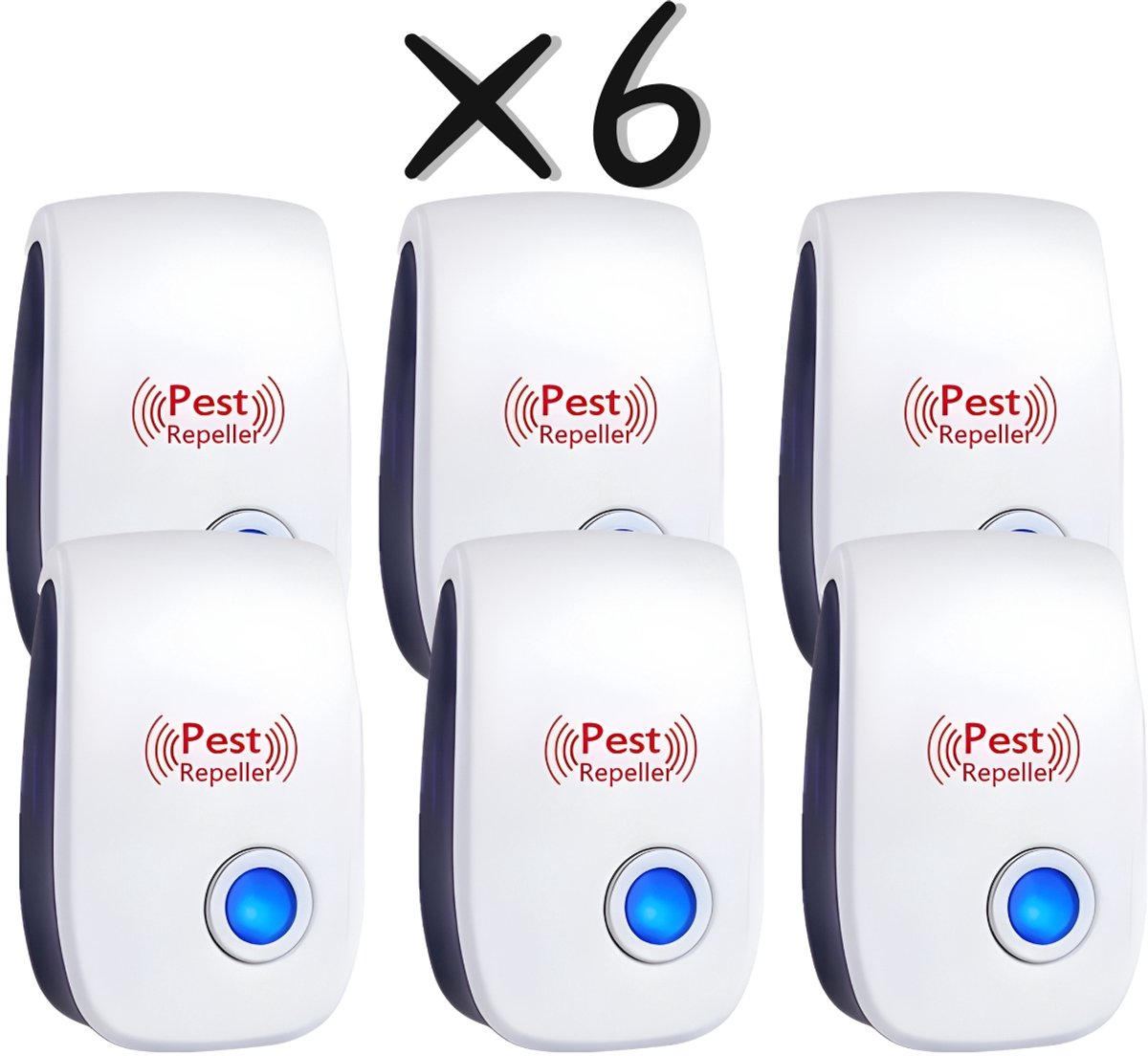 Muizenverjager - Ultrasonisch - 6 Stuks - Pest Repeller - Ultrasone Verjagers - Muizen Bestrijding - Insecten Verjager - Velig & Geluidsloos