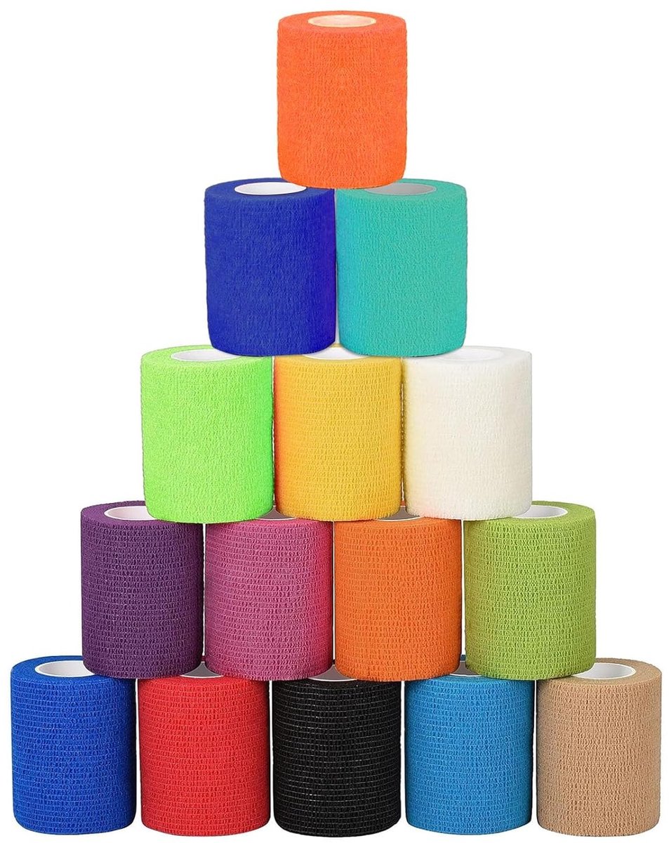 15 Rollen Hechtingspleisters, 5 cm x 4,5 m, Elastische Verbanden voor Huisdieren, Geschikt voor Poten en Vingers