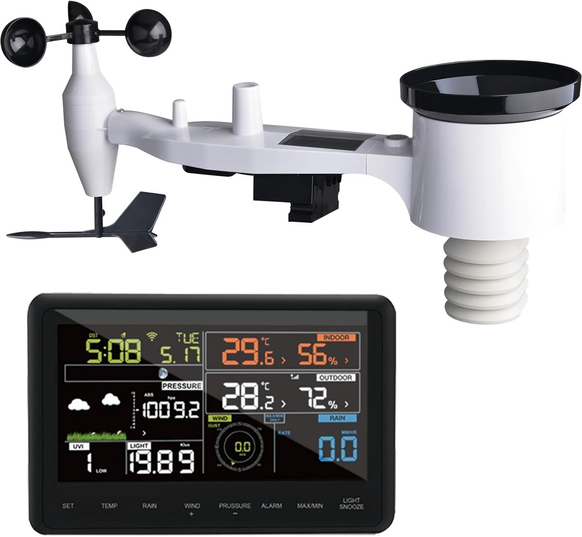 Weerstation met draadloze 7-in-1 buiten sensor en WiFi verbinding - 868MHz