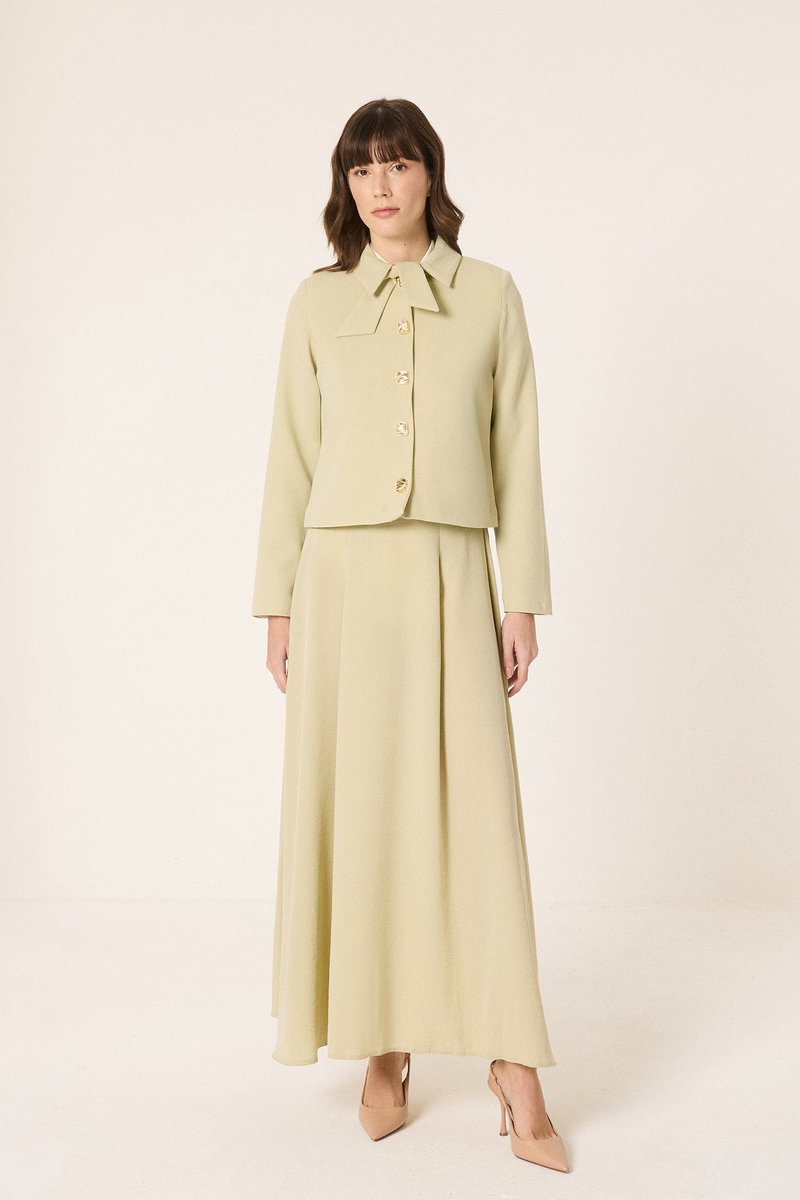 Touché Privé - 2-delige set van rok en jasje - Groen - Dames