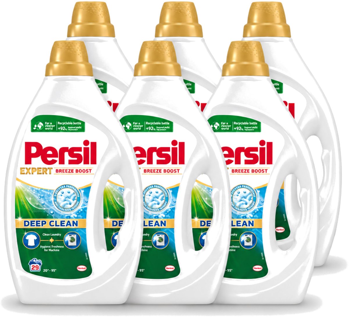 6 x Persil Expert - Vloeibaar Wasmiddel - Witte en Gekleurde Was - Breeze Boost - 29 Wasbeurten - Voordeelverpakking - 6 stuks