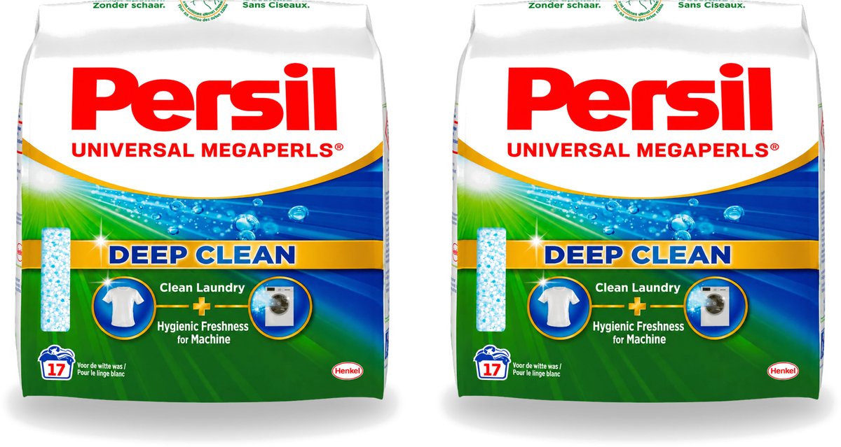 2 x Persil Universal Megaperls - Waspoeder - Witte en Gekleurde Was - 17 Wasbeurten - Voordeelverpakking - 2 stuks