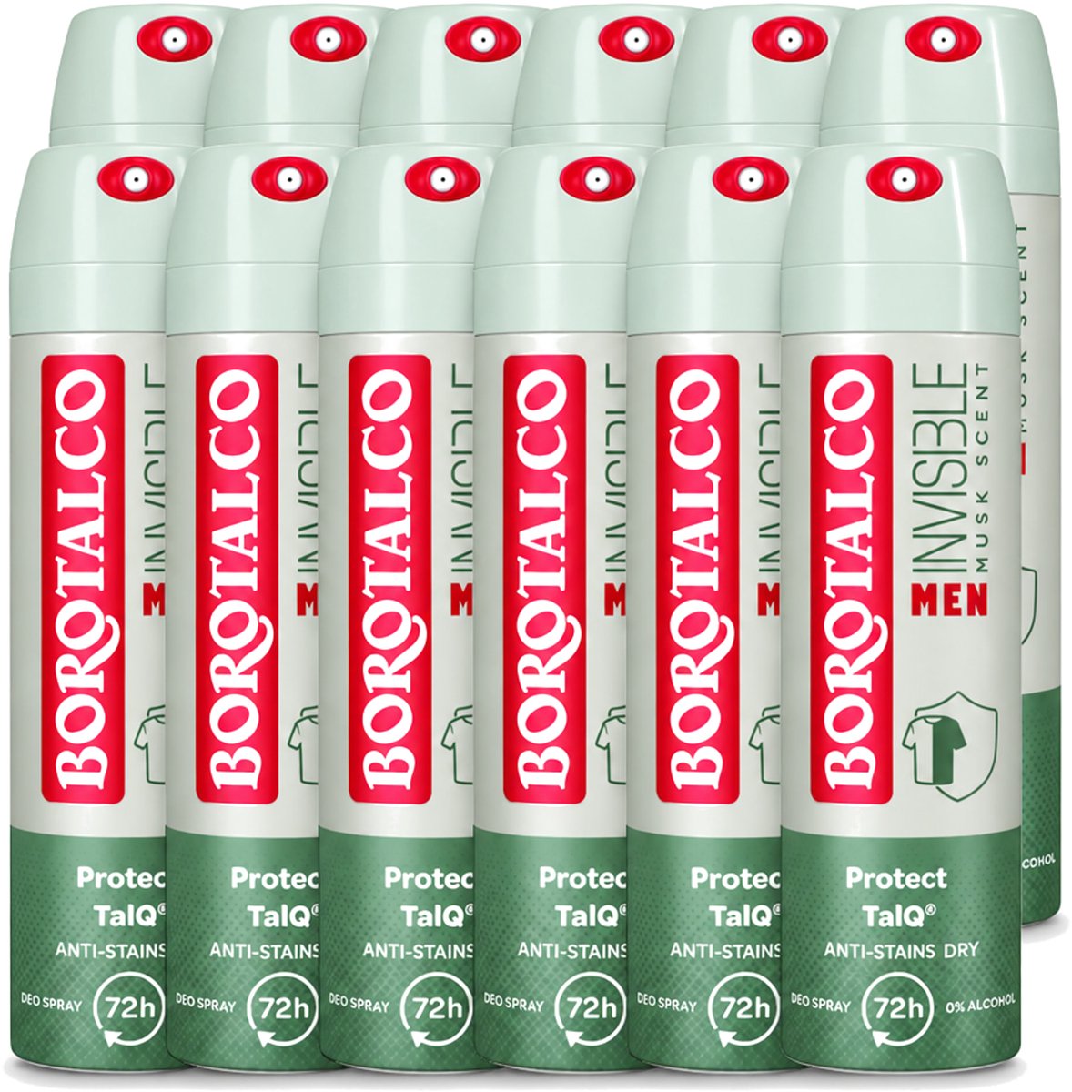 12 x Borotalco – Deodorant Spray – Men Musk Geur – 150 ml - Voordeelverpakking - 12 stuks