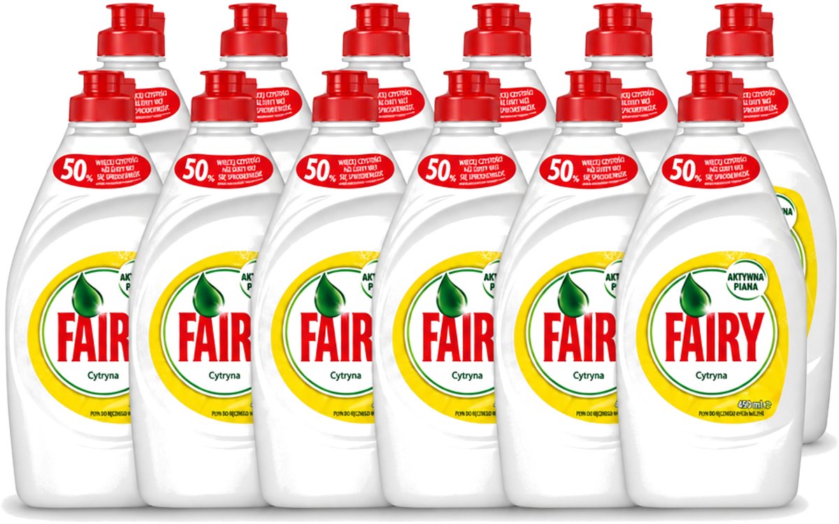 12 x Fairy – Afwasmiddel – Citroen – 450 ml - Voordeelverpakking - 12 stuks