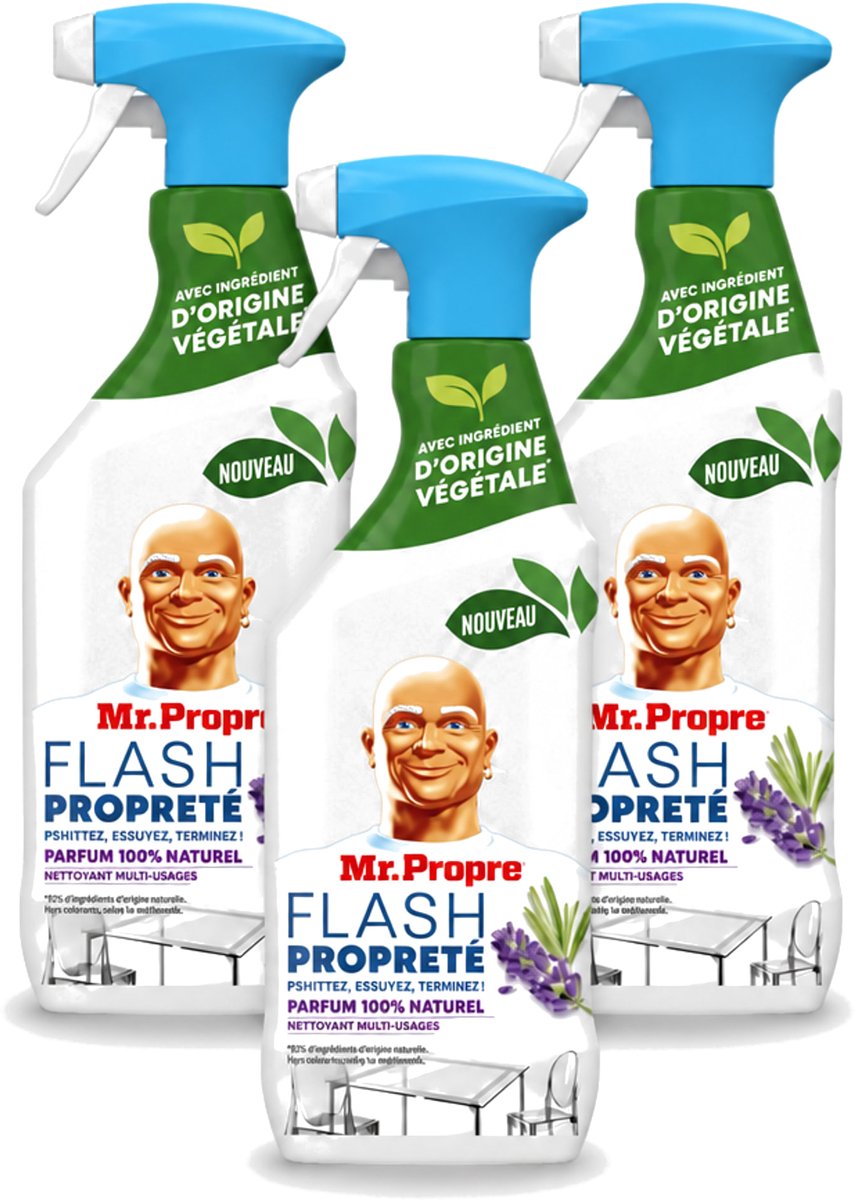 3 x Mr. Proper - Allesreiniger Spray - Lavendel & Rozemarijn - 100% Natuurlijke Parfum - 800 ml - Bulkverpakking - 3 stuks