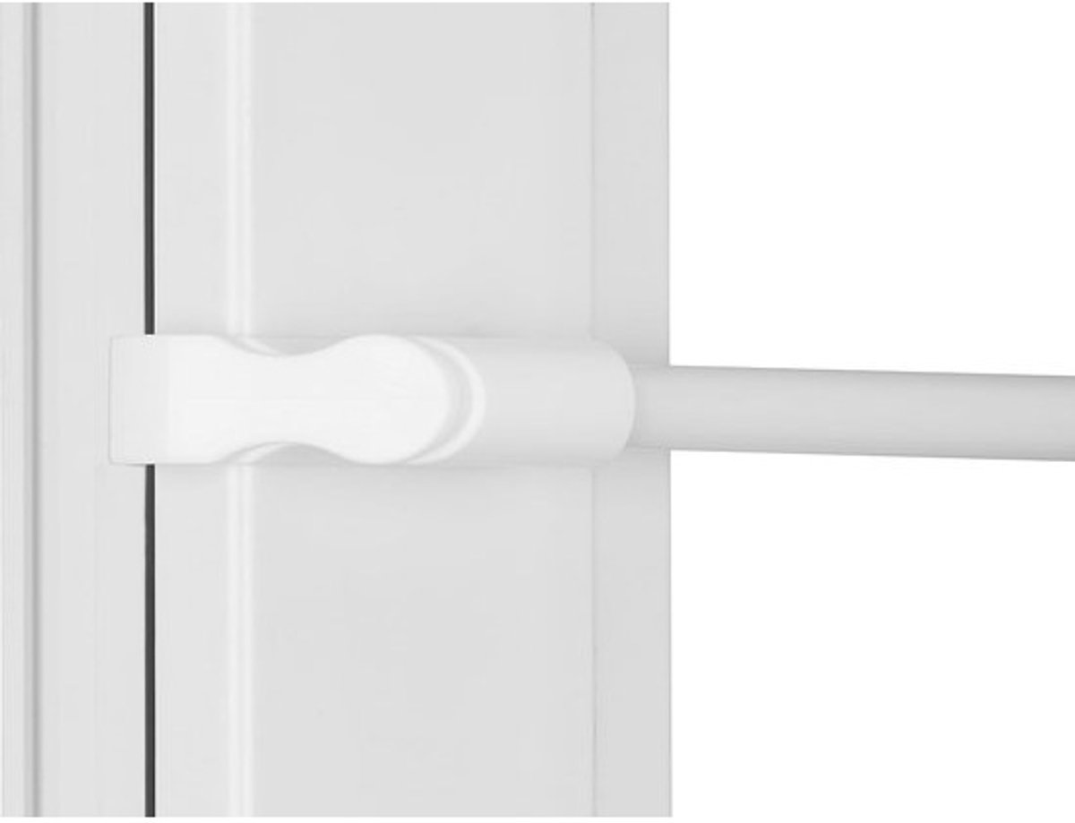 Uitschuifbare gordijnroede - Telescopische stang - Voor raamdecoratie - Zonder boren - 45-75 cm - Wit