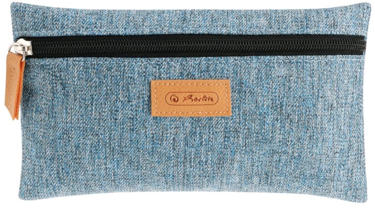 herlitz potloodenetui plat, groen-blauw gemêleerd, 100% gerecycled polyester