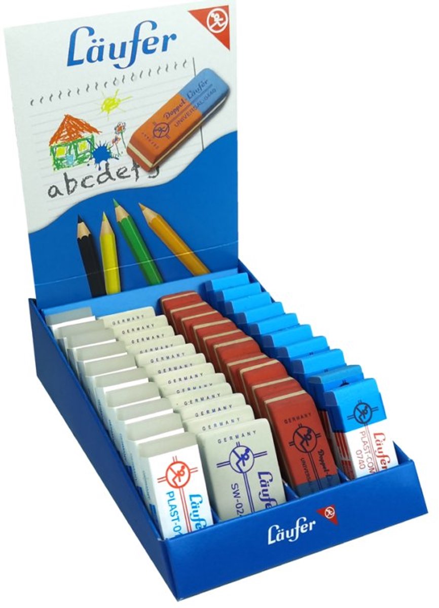 Läufer kunststof en natuurrubber gummen, display, 42 stuks
