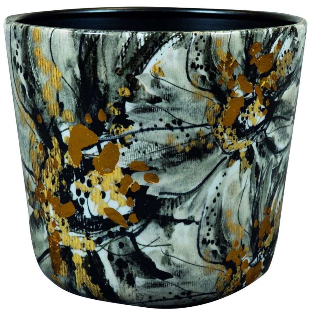 TS Collection - Vaas consich Designed by Lammie - Marigold Ash - 14x12 - Metaal & Epoxy - Exclusieve woonitems voor binnen - Handgemaakt - Unieke print - Designed by Lammie
