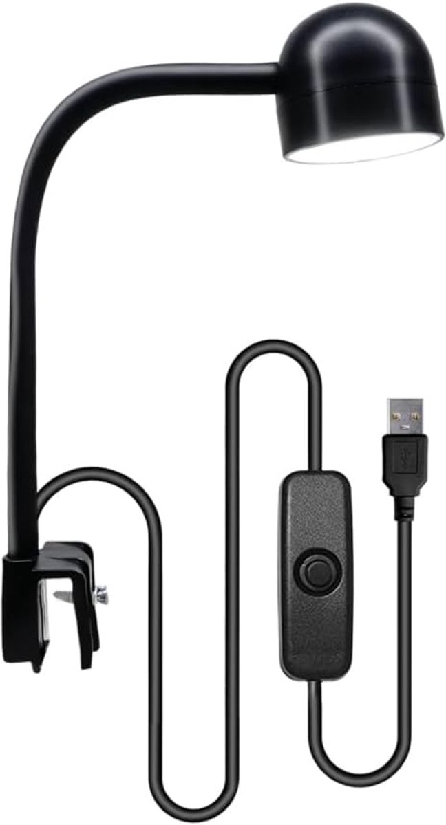 Mini-aquariumverlichting met clip, DC 5 V/2 A, 2 W, USB-aquariumlamp met wit/gekleurd licht, aquariumwatergras - ShopVlot