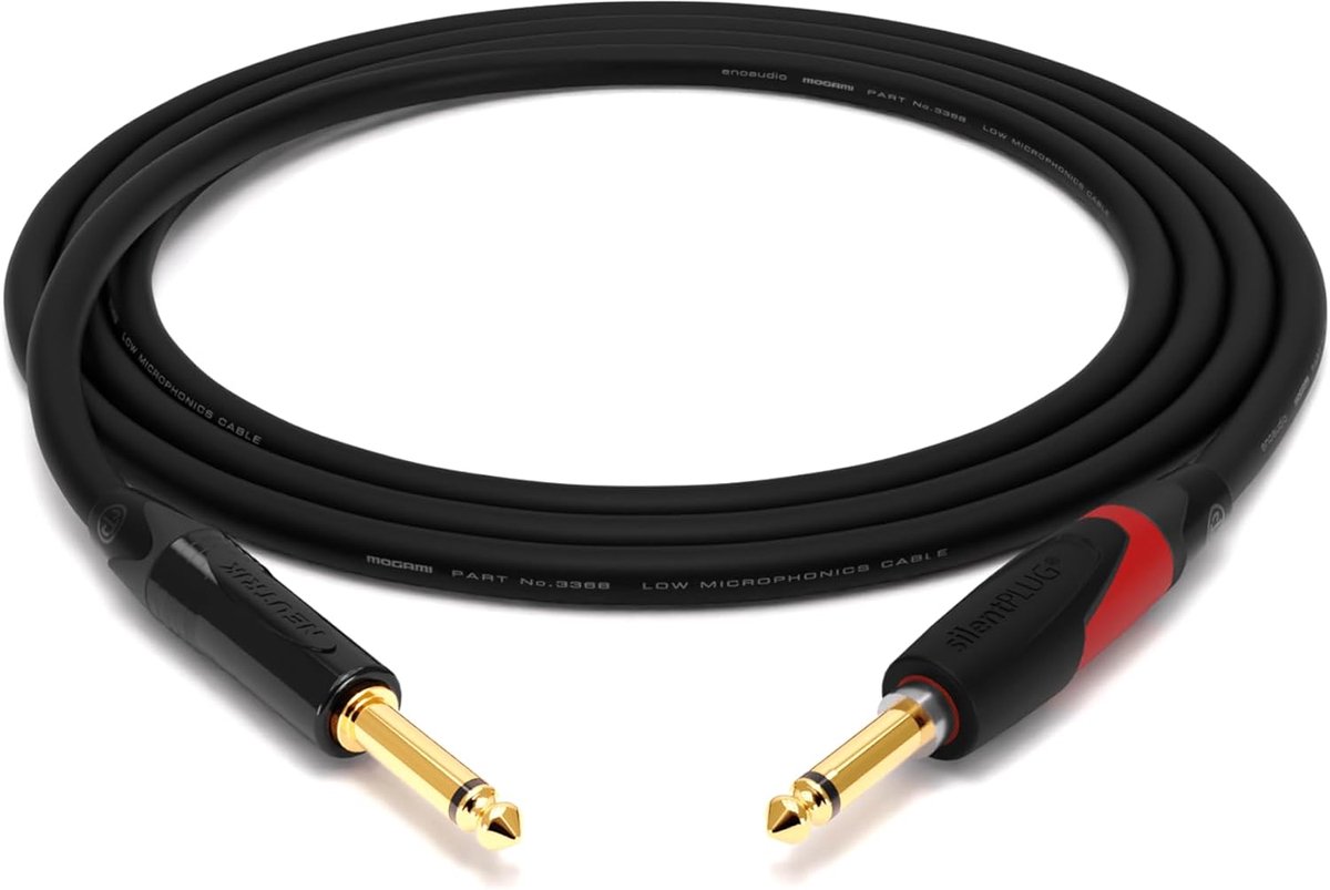 enoaudio 3368 Professional guitar bass cable instrument - Neutrik Gold Silent Switch TS jack - TS jack - HiFi, 1m - ShopVlot