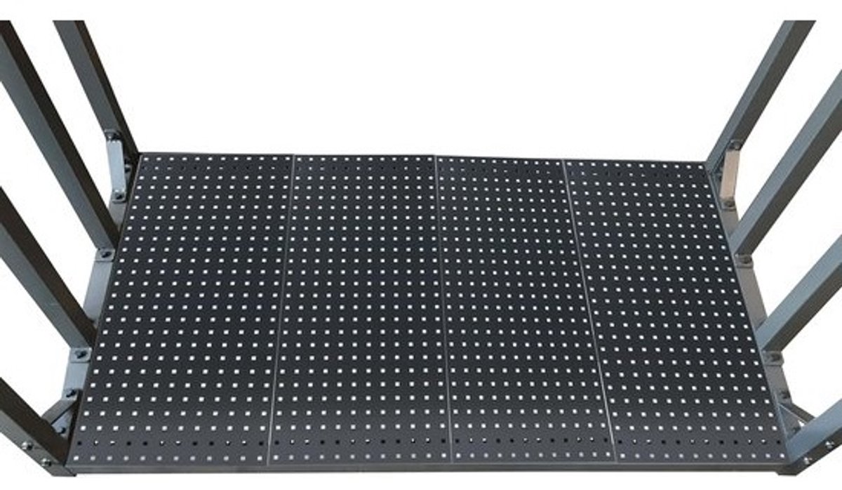 Inlegplank voor haardhoutrekken - stapelplank voor houtopslag - stabiel stapelen - verstevigd frame - 69 x 43 cm