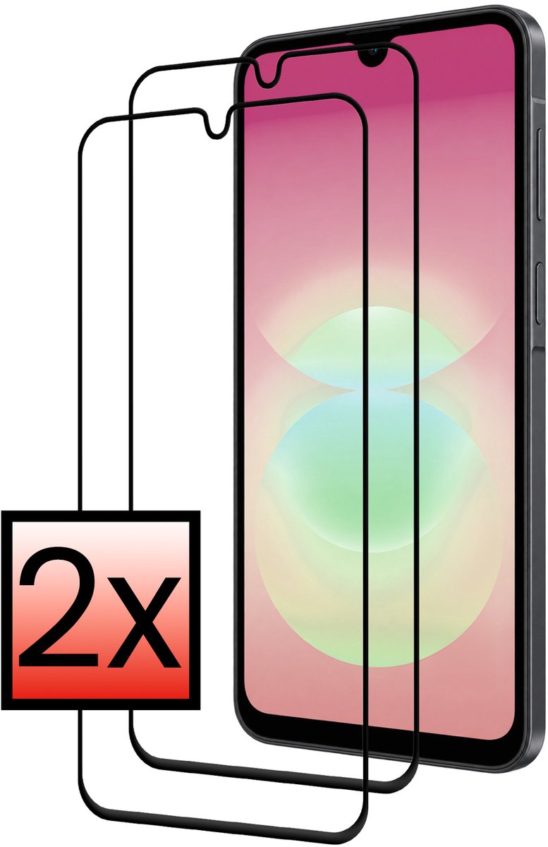 Screenprotector - 2 Stuks - Geschikt voor Samsung Galaxy A18 - Full Cover - Beschermglas - Gehard Glas - Tempered Glass - Screen Protector