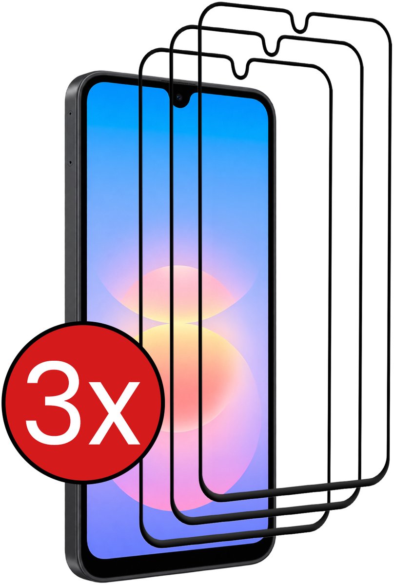 Screenprotector - 3 Stuks - Geschikt voor Samsung Galaxy A18 - Full Cover - Beschermglas - Gehard Glas - Tempered Glass - Screen Protector