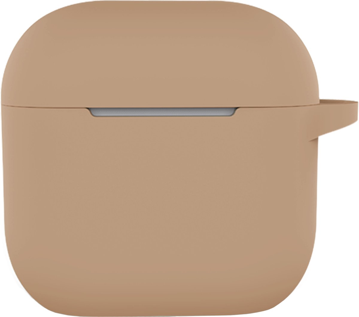 Hoesje - Geschikt voor Apple AirPods 5 - met Clip - Siliconen Hoes - Silicone Case Cover - Zand