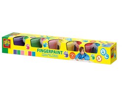 SES Creative Vingerverf - 6 Kleuren - Vanaf 2 Jaar - 6 x 110 ml - Knutselen - Glutenvrij - Schoencadeautjes Sinterklaas