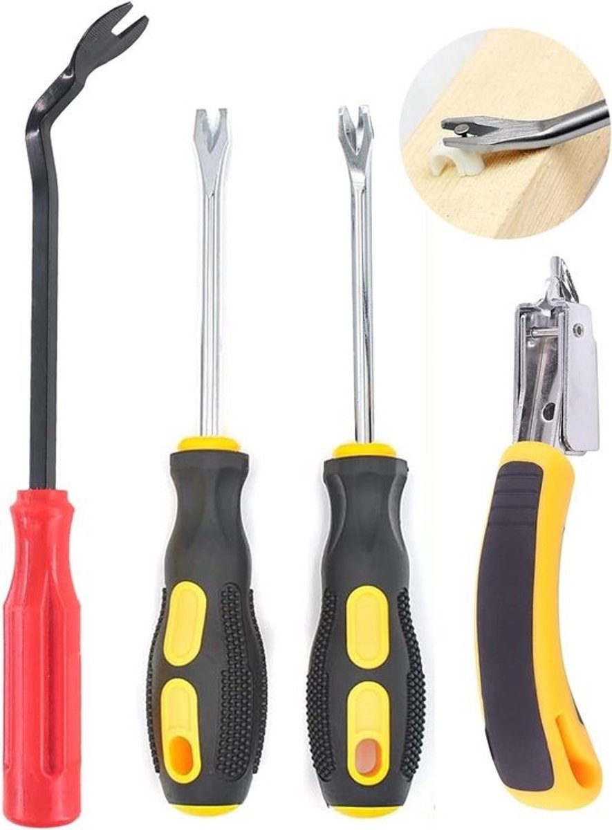 Nietverwijderaar voor bekleding - Takkeltrekker voor meubels - Voor woningverbetering en klussen - Ergonomisch handvat van ABS - 10 x 4 x 24 cm