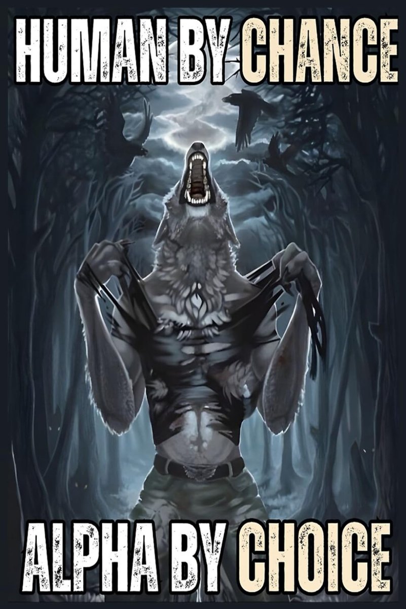 Human By Chance Alpha By Choice Cool Funny Alpha Wolf Meme Notebook: Wide - ShopVlot