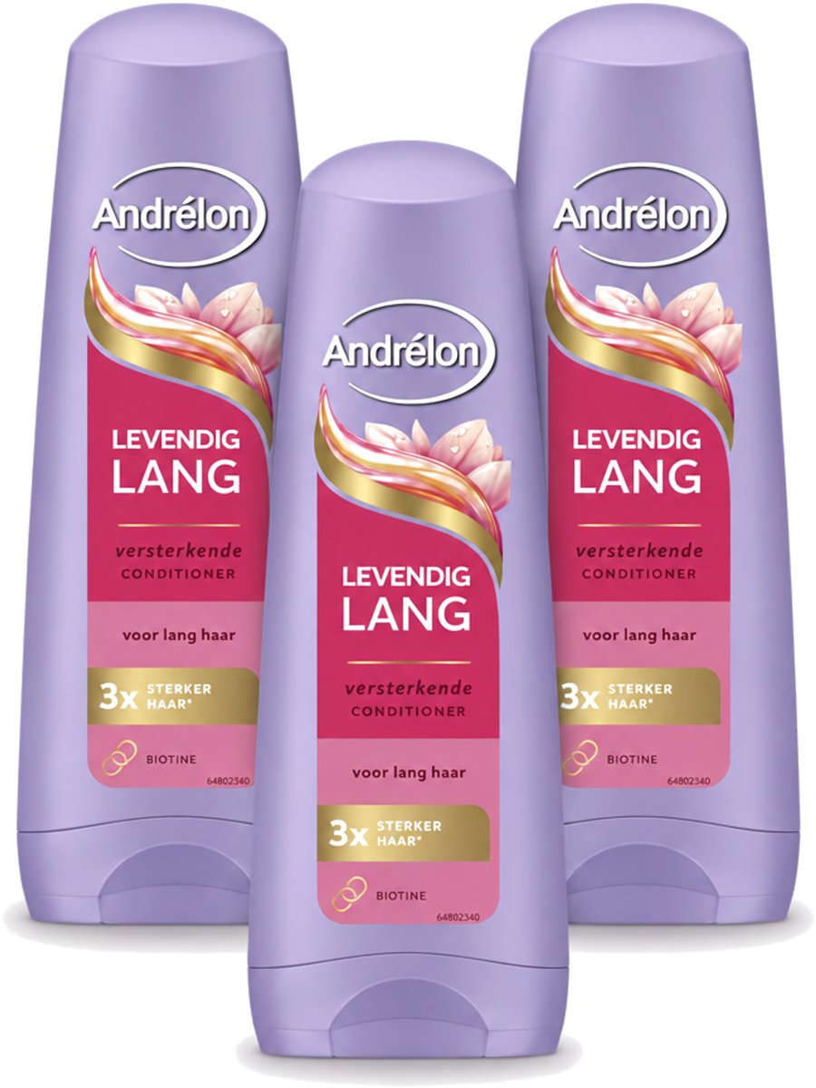 3 x Andrélon – Conditioner – Levendig Lang – 200 ml - Voordeelverpakking - 3 stuks