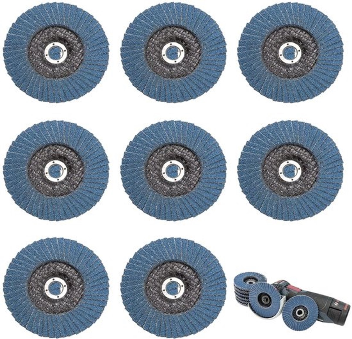 Set slijpschijven - Schuurwielen - Voor metaal, steen en hout - Efficiënte schuurmengset - 76 mm x 10 mm - Blauw