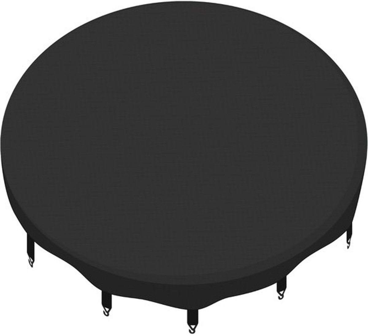 Trampolineafdekzeil - Regenhoes en beschermzeil - Voor trampolinebescherming - Eenvoudige bevestiging - 305 cm - Zwart