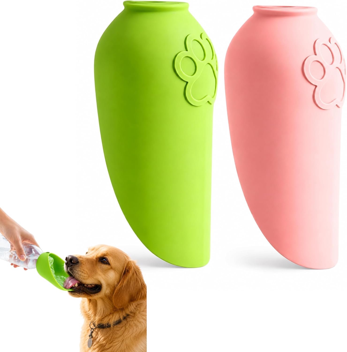 Drinkopzetstukken voor flessen - Set van 2 siliconen - Opvouwbaar en draagbaar - Perfect voor huisdieren - ShopVlot