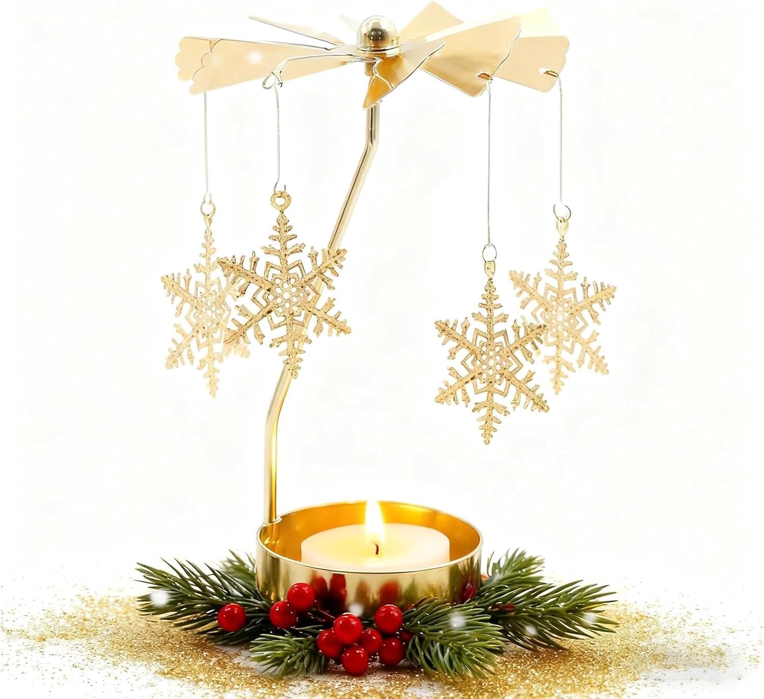 Cadeauhouder voor theelichtjes - metalen sneeuwvlok - decoratief voor kerst en verjaardagen - Vemera