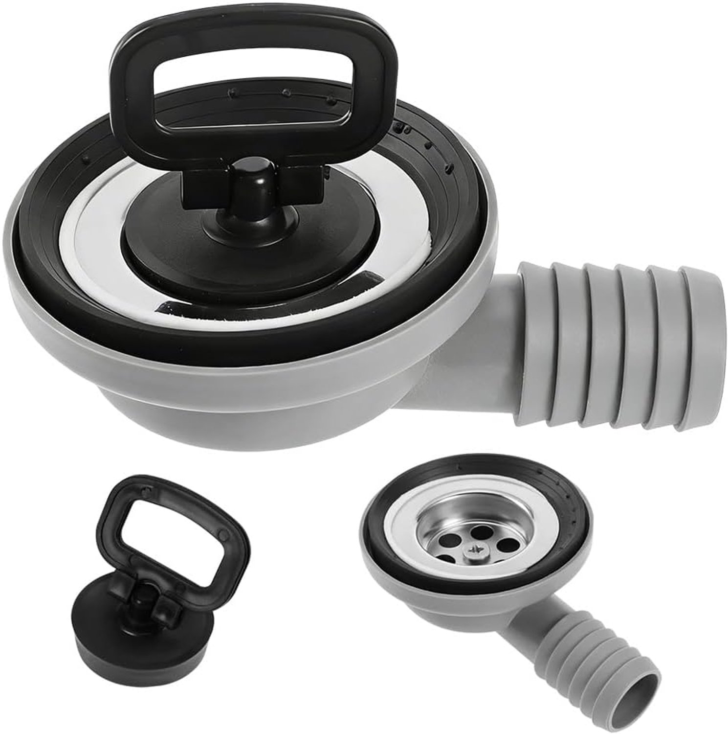 Afvoer Set voor Campingwasbak - 20-25 mm Slang - 90 Graden Afvoer - Voorkomt Verstopping - ShopVlot