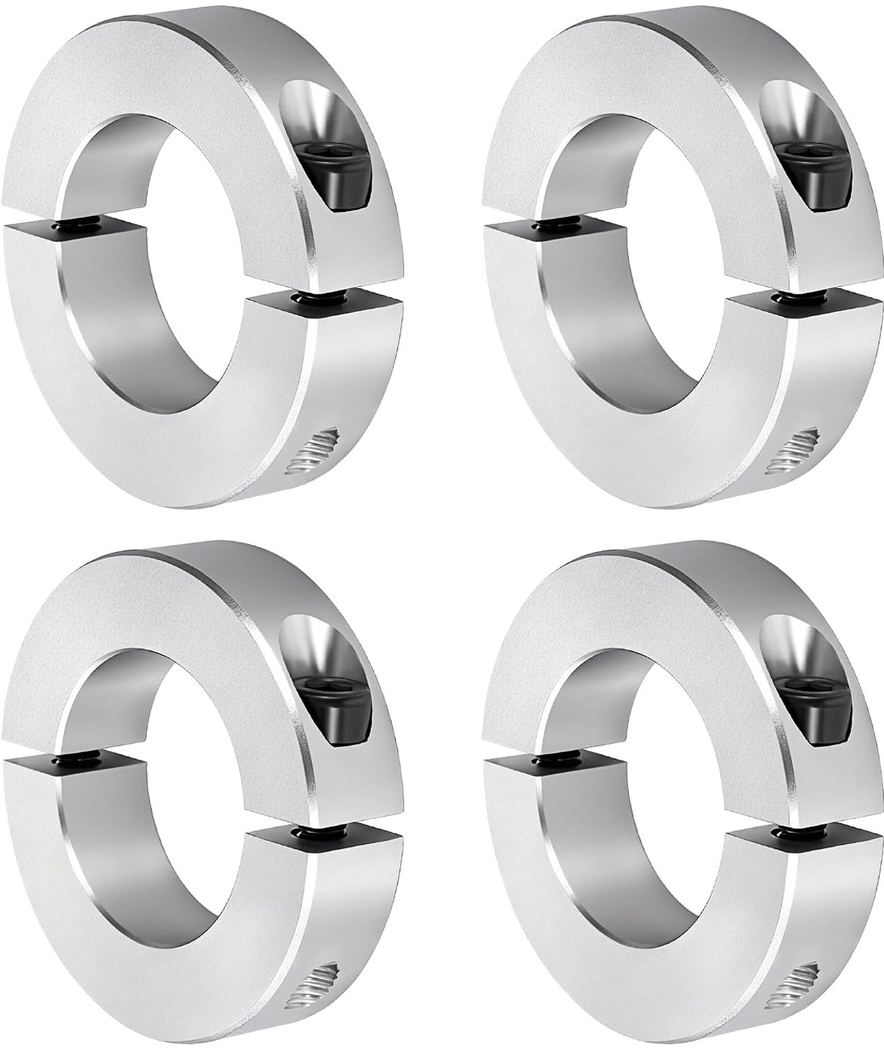 4pcs adjustment rings, depth stop double division, 15mm, shaft clamp, screw clamp, 35mm OD, 12mm width, stop, position - ShopVlot